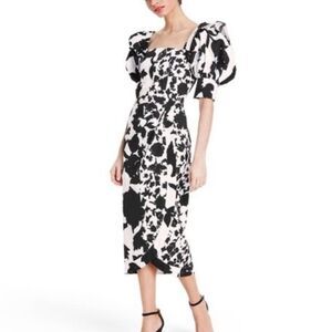 NWT Christopher John Rogers for Target Black and White Floral Dress Size 0